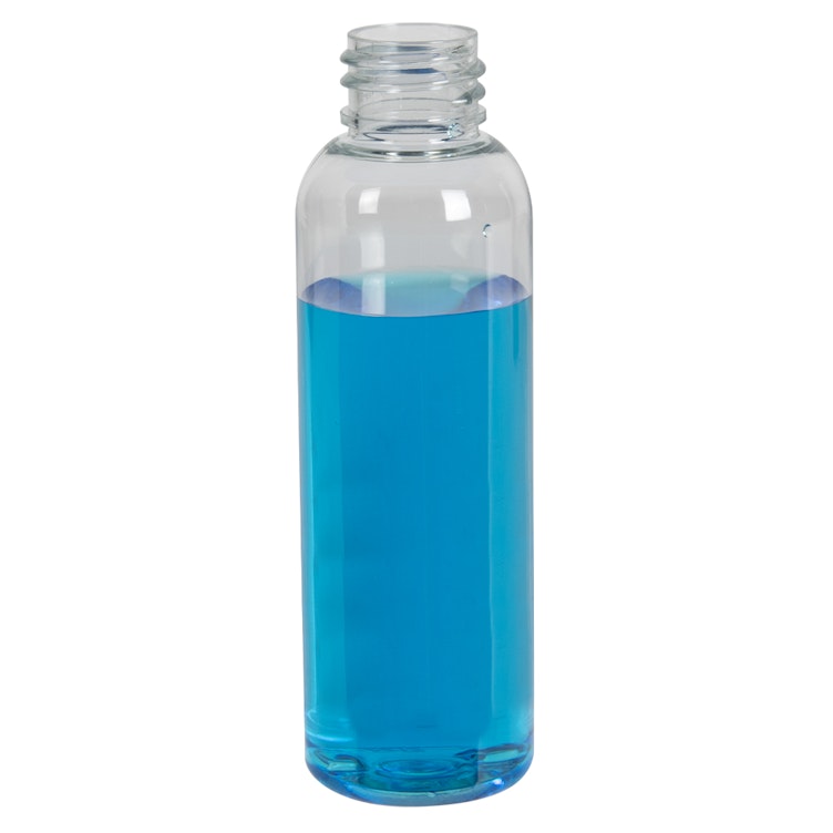 2 oz. Clear PET (100% PCR Material) Cosmo Bullet Round Bottle with 20/410 Neck (Cap Sold Separately)