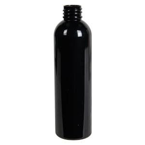 4 oz. Black PET (100% PCR Material) Cosmo Bullet Round Bottle with 20/410 Neck (Cap Sold Separately)