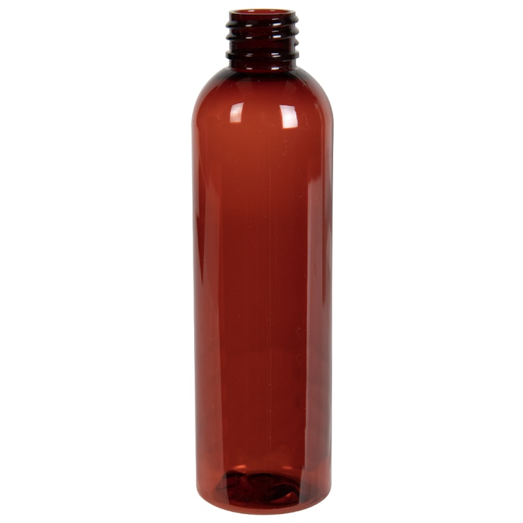 4 oz. Dark Amber PET (100% PCR Material) Cosmo Bullet Round Bottle with 20/410 Neck (Cap Sold Separately)