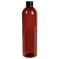 8 oz. Dark Amber PET (100% PCR Material) Cosmo Bullet Round Bottle with 24/410 Neck (Cap Sold Separately)