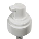 43mm White Polypropylene (17% PCR Material) Foaming Pump with 7-3/8" Dip Tube, 0.7mL Output & Clear Over Cap