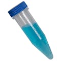 5mL Sterile Clear Polypropylene Centrifuge Tube with Blue Screw Cap & Molded Graduations - 50 per Rack; 10 Racks per Case