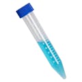 10mL Sterile Clear Polypropylene Centrifuge Tube with Blue Screw Cap & Printed Graduations - 50 per Bag; 20 Bags per Case