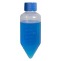 250mL Sterile Natural Polypropylene Large Volume Centrifuge Tube with Blue Screw Cap & Molded Graduations - 5 per Bag; 14 Bags per Case
