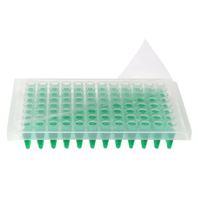 Pre-Cut Clear Pressure-Sensitive Adhesive PCR Plate Sealing Film for qPCR Optical ABI® Type Applications - Package of 100