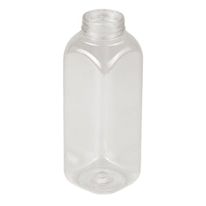 French Square PET Beverage Bottles with ISS/IPEC Neck (25% PCR Material)