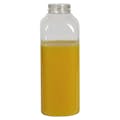 16 oz. French Square Natural PET (25% PCR Material) Bottle with 38mm ISS/IPEC Neck (Cap Sold Separately)