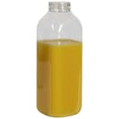 16 oz. French Square Natural PET (25% PCR Material) Bottle with 38mm ISS/IPEC Neck (Cap Sold Separately)