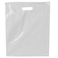 12" W x 15" L 2 mil White LDPE Merchandise Bags with Handle - Case of 1000