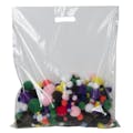 15" W x 18" L 2 mil Natural LDPE Merchandise Bags with Handle - Case of 1000