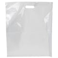 15" W x 18" L 2 mil White LDPE Merchandise Bags with Handle - Case of 1000