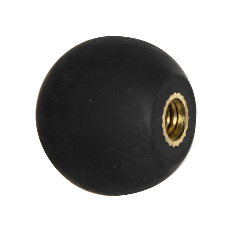 1" Dia., 5/16"-18 Thread Black Rubber Ball Knob