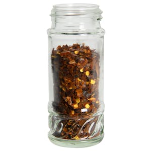 4oz Clear Glass Paragon Spice Jars (Red Flip & Sift Spice Cap) - 12/Case, Clear Type III 48-485