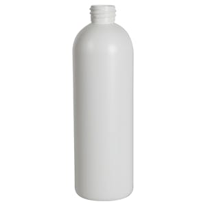16 oz. White HDPE Cosmo Bottle with 28/410 Neck (Cap Sold Separately)