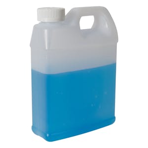 32 oz. Natural HDPE F-Style Jug with 33/400 White Ribbed CRC Cap with F217 Liner
