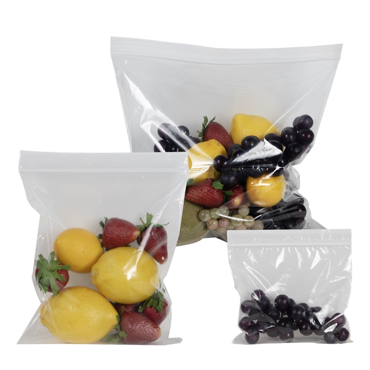 2.75 mil x 13" W x 15" L 2 Gallon Freezer Storage Bag with Contents & Date Block - Case of 100