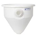16" Dia. x 16" Hgt. White Tamco® Round Hopper with 2" FNPT Bulkhead Inlet & Outlet
