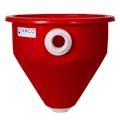 16" Dia. x 16" Hgt. Red Tamco® Round Hopper with 2" FNPT Bulkhead Inlet & Outlet