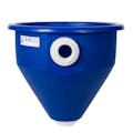 16" Dia. x 16" Hgt. Blue Tamco® Round Hopper with 2" FNPT Bulkhead Inlet & Outlet