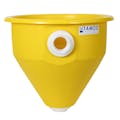 16" Dia. x 16" Hgt. Yellow Tamco® Round Hopper with 2" FNPT Bulkhead Inlet & Outlet