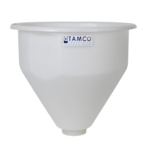 16" Dia. x 16" Hgt. Natural Tamco® Round Hopper with 3" FNPT Boss Outlet (Full Drain)