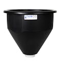 16" Dia. x 16" Hgt. Black Tamco® Round Hopper with 3" FNPT Boss Outlet (Full Drain)