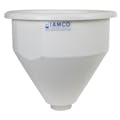 16" Dia. x 16" Hgt. White Tamco® Round Hopper with 3" FNPT Boss Outlet (Full Drain)