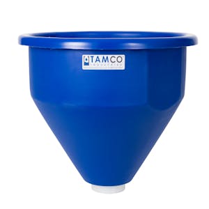 24" Dia. x 22.21" Hgt. Blue Tamco® Round Hopper with 3" FNPT Boss Outlet (Full Drain)