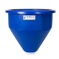 16" Dia. x 16" Hgt. Blue Tamco® Round Hopper with 3" FNPT Boss Outlet (Full Drain)