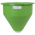 16" Dia. x 16" Hgt. Green Tamco® Round Hopper with 3" FNPT Boss Outlet (Full Drain)