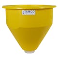 16" Dia. x 16" Hgt. Yellow Tamco® Round Hopper with 3" FNPT Boss Outlet (Full Drain)