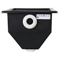 12-1/2" L x 12-1/2" W x 13" Hgt. Black Tamco® Square Hopper with 2" FNPT Bulkhead Inlet & Outlet