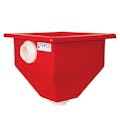 12-1/2" L x 12-1/2" W x 13" Hgt. Red Tamco® Square Hopper with 2" FNPT Bulkhead Inlet & Outlet