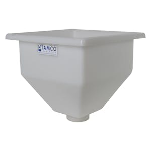 24" L x 24" W x 24-1/2" Hgt. Natural Tamco® Square Hopper with 3" FNPT Boss Outlet (Full Drain)