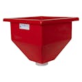 12-1/2" L x 12-1/2" W x 13" Hgt. Red Tamco® Square Hopper with 3" FNPT Boss Outlet (Full Drain)