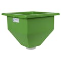 12-1/2" L x 12-1/2" W x 13" Hgt. Green Tamco® Square Hopper with 3" FNPT Boss Outlet (Full Drain)