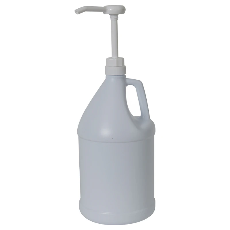 1 Gallon White with Blue Tint HDPE Round Jug with 38/400 White Pump
