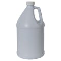 1 Gallon White HDPE Round Jug with 38/400 White Ribbed Cap with Heat Induction Liner
