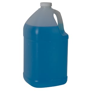 1 Gallon Natural HDPE Square Jug with 38/400 White Ribbed Cap with Heat Induction Liner