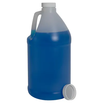 1/2 Gallon Natural HDPE Round Jug with 38/400 White Ribbed Cap with Heat Induction Liner