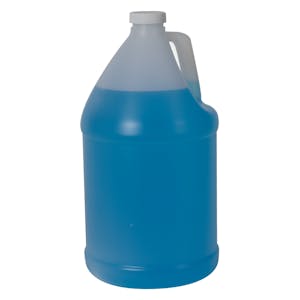 1 Gallon Natural HDPE Round Jug with 38/400 White Ribbed CRC Cap with F217 Liner