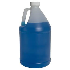 1 Gallon Natural HDPE Round Jug with 38/400 White Polypropylene Ribbed CRC Cap with F217 Liner