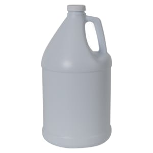 1 Gallon White HDPE Round Jug with 38/400 White Ribbed CRC Cap with F217 Liner