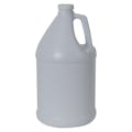 1 Gallon White HDPE Round Jug with 38/400 White Ribbed CRC Cap with F217 Liner