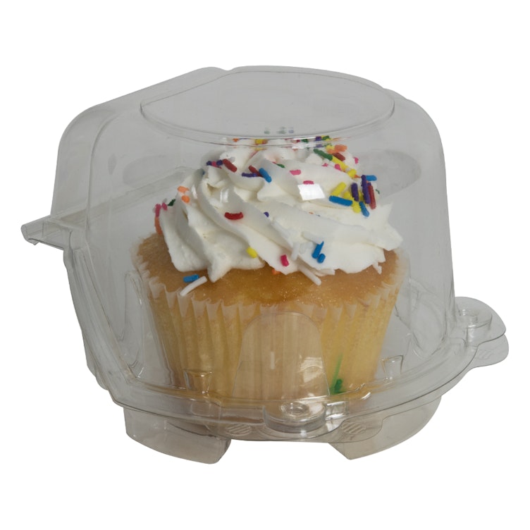 1 Count Premium Clear Clamshell Jumbo Cupcake Container - Case of 300