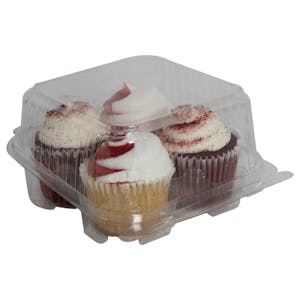 4 Count Premium Clear Clamshell Jumbo Tall Cupcake Container - Case of 150