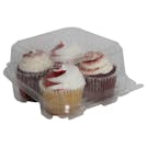 4 Count Premium Clear Clamshell Standard Tall Cupcake Container - Case of 350