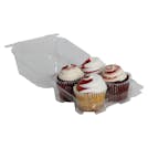 4 Count Premium Clear Clamshell Standard Tall Cupcake Container - Case of 350