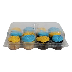 12 Count Premium Clear Clamshell Standard Cupcake Container - Case of 100