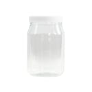 16 oz. Clear PET Round Jar (No Label Panel) with 70/400 White Ribbed Cap with F217 Liner